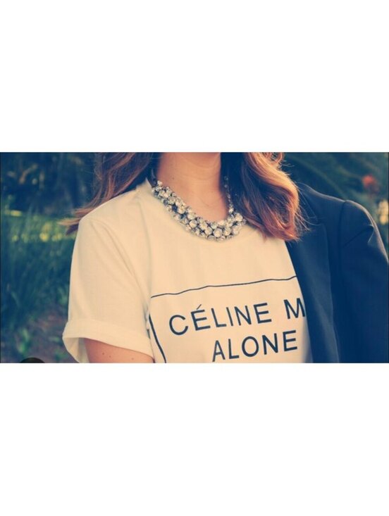 SHEIN Tops - "Celine Me Alone" White Cotton T-Shirt – Women's Graphic Tee Size Medium